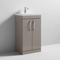 Nuie Furniture Vanity Unit With 2 x Doors & Basin 500mm (Stone Grey).