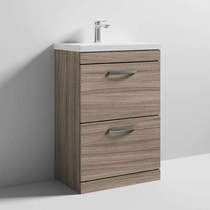 Nuie Furniture Vanity Unit With 2 x Drawers & Basin 600mm (Driftwood).