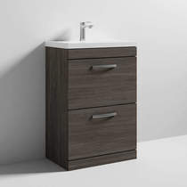 Nuie Furniture Vanity Unit With 2 x Drawers & Basin 600mm (Brown Grey Avola).