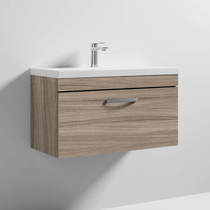 Nuie Furniture Wall Vanity Unit With 1 x Drawer & Basin 800mm (Driftwood).