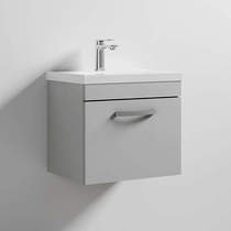 Nuie Furniture Wall Vanity Unit With 1 x Drawer & Basin 500mm (Grey Mist).