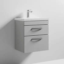 Nuie Furniture Wall Vanity Unit With 2 x Drawer & Basin 500mm (Grey Mist).
