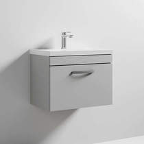 Nuie Furniture Wall Vanity Unit With 1 x Drawer & Basin 600mm (Grey Mist).