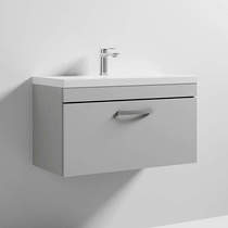 Nuie Furniture Wall Vanity Unit With 1 x Drawer & Basin 800mm (Grey Mist).