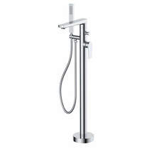 Nuie Bailey Floor Standing Bath Shower Mixer Tap With Kit (Chrome).