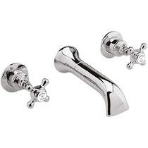 Hudson Reed Topaz Wall Bath Tap With Crosshead Handles (White & Chrome).