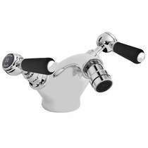 Hudson Reed Topaz Bidet Mixer Tap With Lever Handles (Black & Chrome).