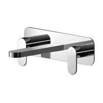 Nuie Binsey Wall Mounted Basin Mixer Tap With Blackplate (Chrome).