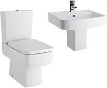 Nuie Bliss Semi Flush Toilet With Seat, 520mm Basin & Semi Pedestal.