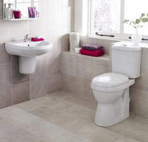 Nuie Ivo Suite With Toilet, 550mm Basin & Semi Pedestal (1TH).