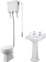 Old London Richmond High level Toilet With 560mm Basin & Pedestal (2TH).