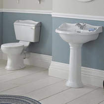 Old London Chancery Toilet With Basin & Pedestal (1 Tap Hole, 600mm).