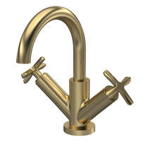 Nuie Aztec Mono Basin Mixer Tap With Waste (Brushed Brass).