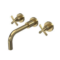 Nuie Aztec Wall Mounted Basin Mixer Tap (Brushed Brass).