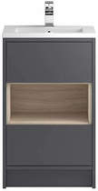 HR Coast Floor Standing 500mm Vanity Unit & Basin Type 1 (Grey Gloss).