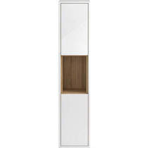 HR Coast Wall Hung Tall Storage Unit With Shelves (White Gloss).