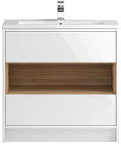 HR Coast Floor Standing 800mm Vanity Unit & Basin Type 2 (White Gloss).