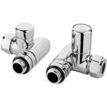 Towel Rails Corner Dual Fuel Radiator Valves Pack (Pair, Chrome).