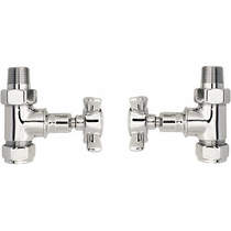 HR Traditional Victorian Crosshead Radiator Valve Pack (Pair, Chrome).