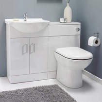 Italia Furniture Vanity Pack With Pan & Curved Basin 1050mm (LH, White).