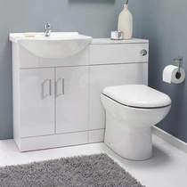 Italia Furniture Vanity Pack With Pan & Square Basin 1050mm (LH, White).