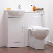Italia Furniture Vanity Pack With Pan, Cistern, Tap & Basin 920mm (LH, White).