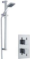 Premier Showers Twin Thermostatic Shower Valve With Slide Rail Kit (Chrome).