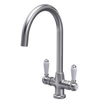 Traditional Kitchen Sink Mixer Tap (Brushed Nickel, Lever Handles).