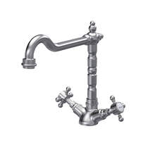 Traditional Kitchen French Classic Tap (Brushed Nickel, Crosshead Handles).
