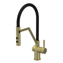 Nuie Ravi Rinser Kitchen Tap With Lever Handle (Brushed Brass).