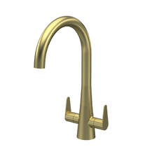 Nuie Samir Mono Kitchen Tap With Dual Handles (Brushed Brass).