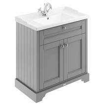 Old London Furniture Vanity Unit With Basins 800mm (Grey, 1TH).