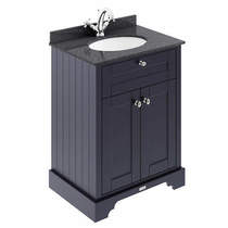 Old London Furniture Vanity Unit, Basin & Black Marble 600mm (Blue, 1TH).