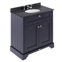 Old London Furniture Vanity Unit, Basin & Black Marble 800mm (Blue, 3TH).