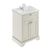 Old London Furniture Vanity Unit With Basins 600mm (Timeless Sand, 1TH).