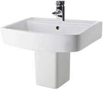 Nuie Bliss Wall Mounted Basin & Semi Pedestal (1 Tap Hole, 520mm).