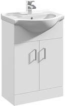 Italia Furniture Vanity Unit & Ceramic Basin Type 1 (550mm, White).