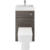 Nuie Furniture 2 In 1 BTW Unit With Basin & Cistern 500mm (Brown Grey Avola).