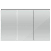 Hudson Reed Quartet 3 Door Mirror Cabinet 1350mm (Gloss Grey).