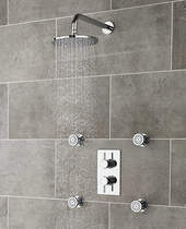 Nuie Quest Quest Thermostatic Shower Valve, Head, Arm & Body Jets.