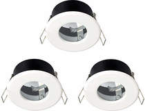 Hudson Reed Lighting 3 x Shower Spot Lights & Warm White LED Lamps (White).