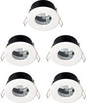 Hudson Reed Lighting 5 x Designer Shower Spot Light Fittings (White, 240V).