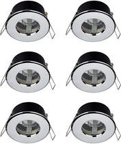 Hudson Reed Lighting 6 x Shower Spot Lights & Warm White LED Lamps (Chrome).