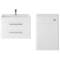 Hudson Reed Solar Wall Hung 800mm Vanity Unit & BTW Pack (Pure White).
