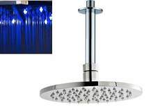Premier Showers Round LED Shower Head With Ceiling Arm (200mm).