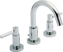Hudson Reed Tec 3 Tap Hole Basin Tap With Small Spout & Lever Handles.