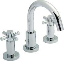 Hudson reed tec 3 tap hole basin tap with small spout & cross handles.