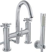 Hudson Reed Tec Bath Shower Mixer Tap, Small Spout & Cross Handles.