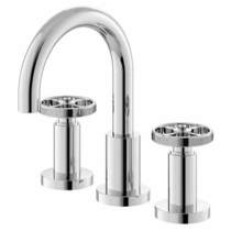 HR Revolution 3 Hole Basin Mixer Tap With Industrial Handles (Chrome).