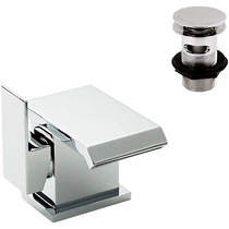 Ultra mini side action waterfall basin mixer tap (chrome).